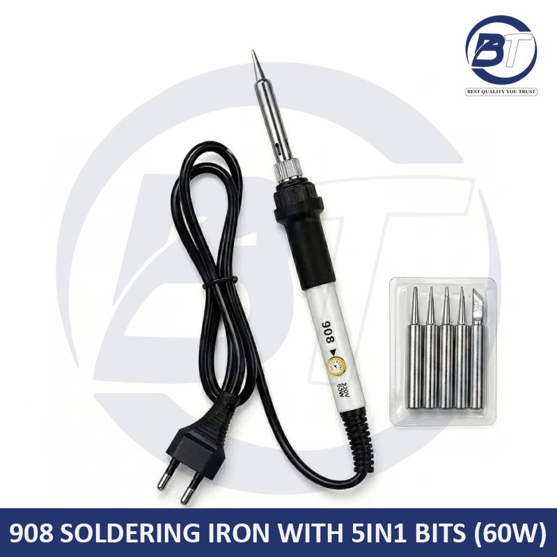 908 SOLDERING IRON WITH 5IN1 BITS (60W)