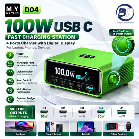 M.Y D04 5-IN-1 DESKTOP CHARGING STATION (100W)