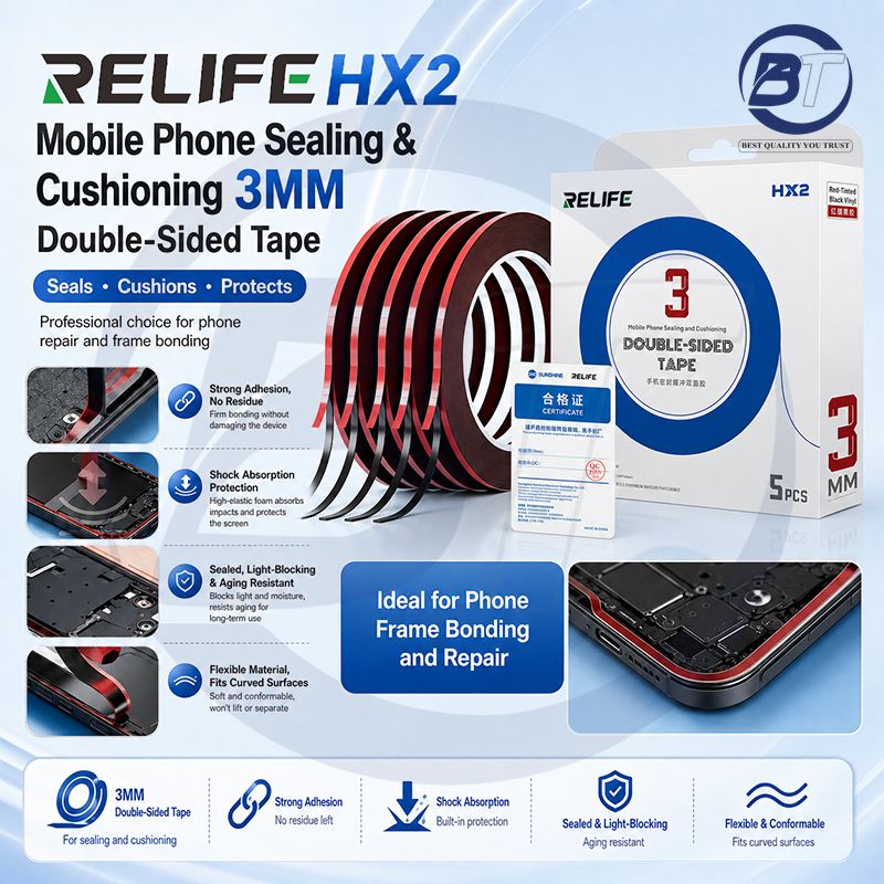 RL HX2 3MM DOUBLE SIDE TAPE (RED) 5PCS/BOX