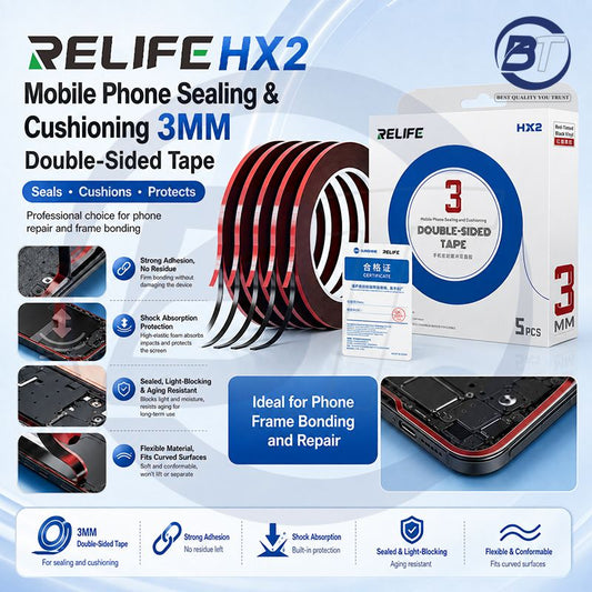 RL HX2 3MM DOUBLE SIDE TAPE (RED) 5PCS/BOX