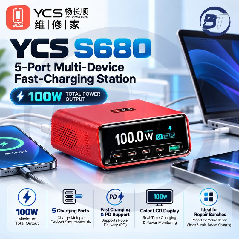 YCS S680 8 PORT CHARGER 100W