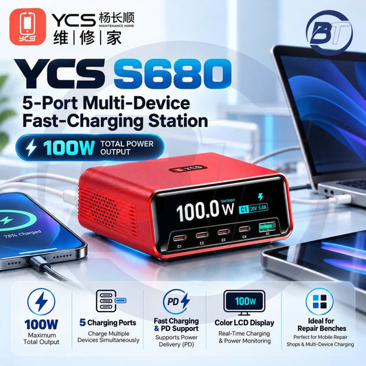 YCS S680 8 PORT CHARGER 100W