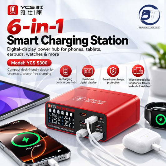 YCS S300 6 PORT CHARGER 55W